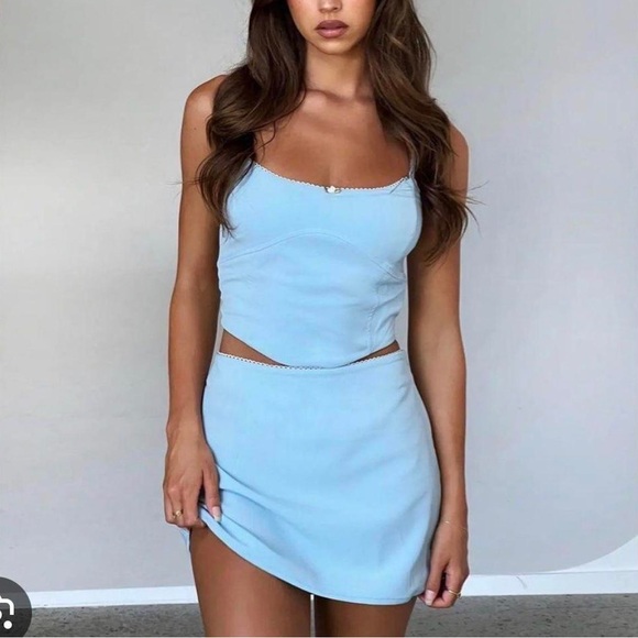 Crop + Mini Skirt Set - Tiger Mist - Picture 2 of 7